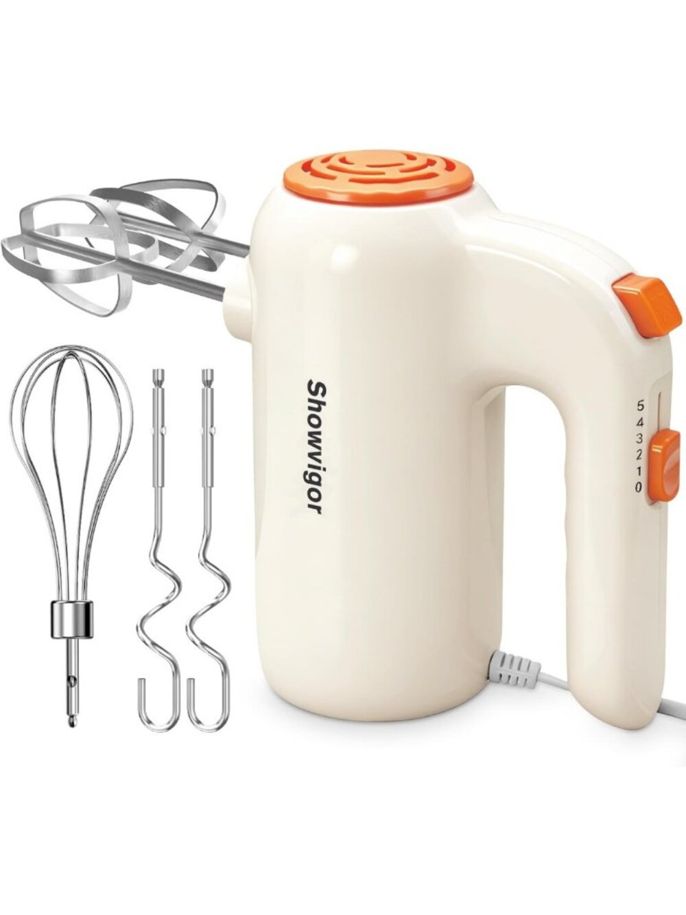 5-Speed Electric Hand Mixer with Turbo Boost & 5 Attachments - Perfect for
